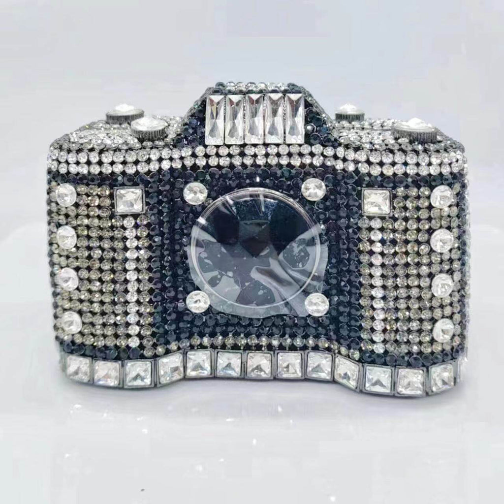 Camera Shape Rhinestone Clutch - - Luxury bags by WAAMII