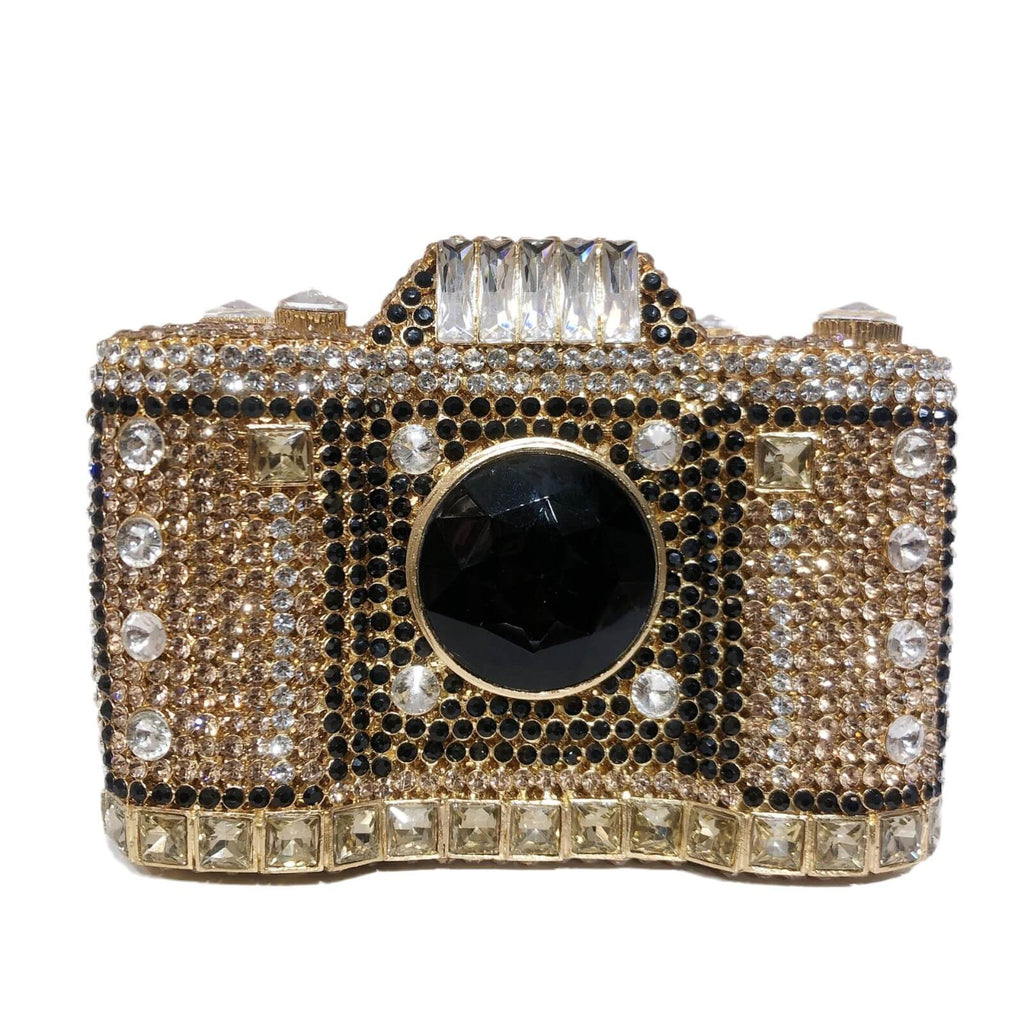 Camera Shape Rhinestone Clutch bags WAAMII   