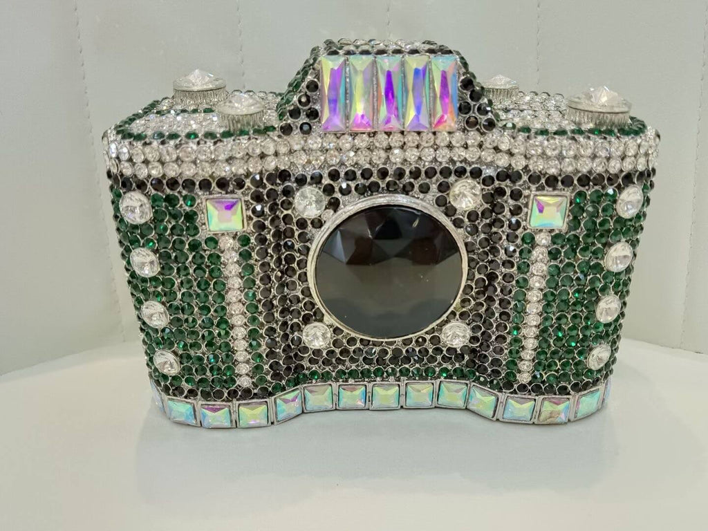 Camera Shape Rhinestone Clutch bags WAAMII   