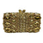 Rainora Droplets Rhinestone Clutch in Gold with Gold Diamonds - WAAMII