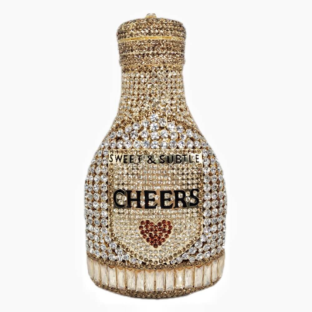 Crystal Champagne Bottle Clutch - - Luxury bags by WAAMII