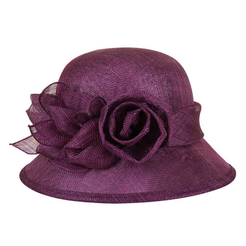 Sinamay Flower Cloche Hat – Lightweight Summer Dress Hat