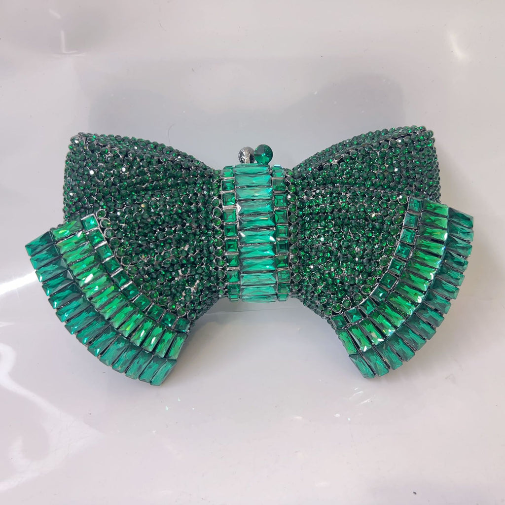 Myra Crystal Luxury Butterfly Clutch Purse - Dark Green 02 - Luxury bags by WAAMII