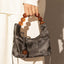 Classic Leather Dumpling Bag with Beaded Handle