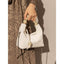 Classic Leather Dumpling Bag with Beaded Handle