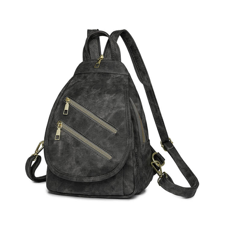 Mini Leather Backpack Multi-Pocket Chest Bag for Women - 详情-37 view - WAAMII