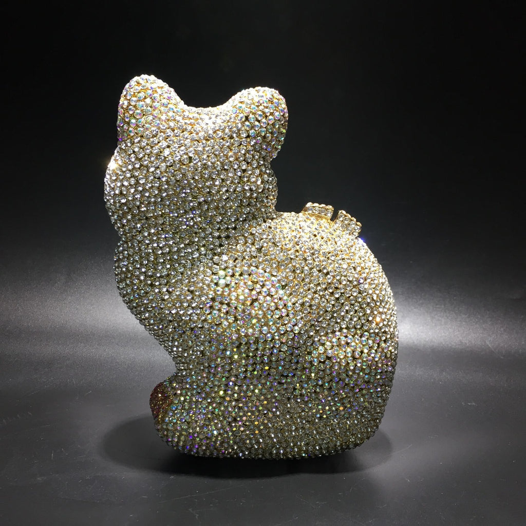 Sparkle Meow Kitty Rhinestone Clutch Purse - 详情-08 view - WAAMII