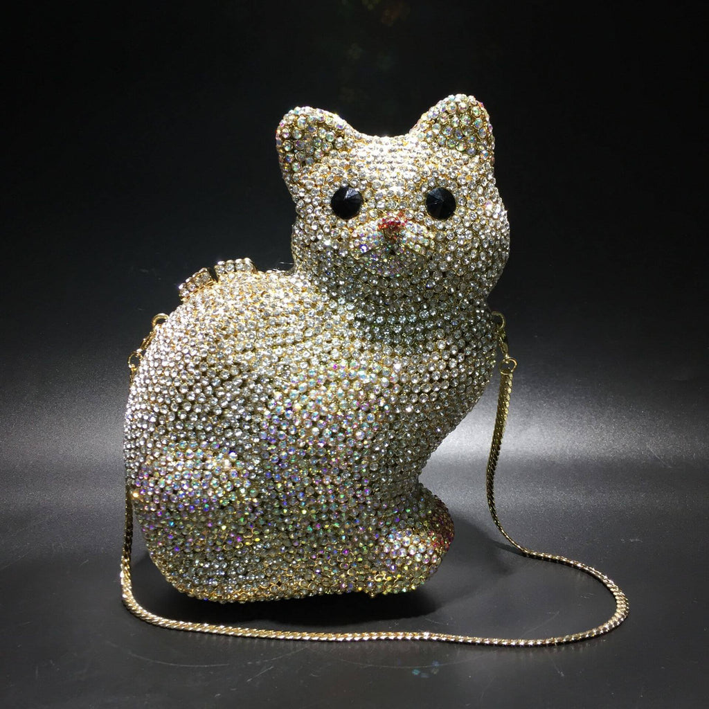 Sparkle Meow Kitty Rhinestone Clutch Purse - 详情-04 view - WAAMII