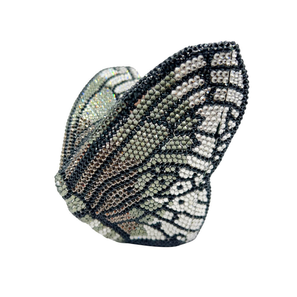 Flutteria Butterfly Wings Clutch Purse in black grey silver - WAAMII