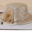 Beige Sinamay Summer Hat with Elegant Floral Accent