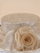 Ivory Sinamay Hat with Handmade Flower Decoration