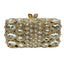 Rainora Droplets Rhinestone Clutch in Gold with White Diamonds - WAAMII