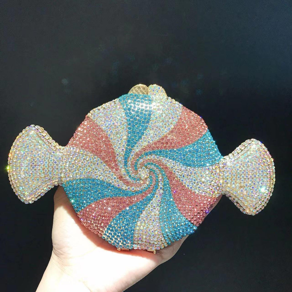 Full Diamond Candy Rhinestone Clutch Purse - Main View 08 - WAAMII