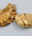 Gold Statement Fish Shell Design Stretch Belt for Women