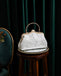 Pearl White Handcrafted Beaded Satin Clip Clutch