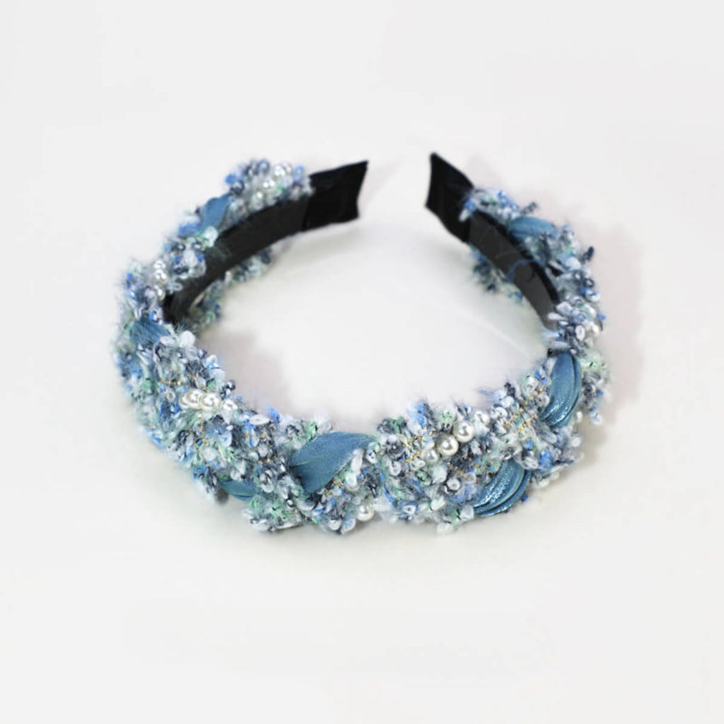 Handwoven Fabric Pearl Wrapped Headband - - Luxury Accessories by WAAMII