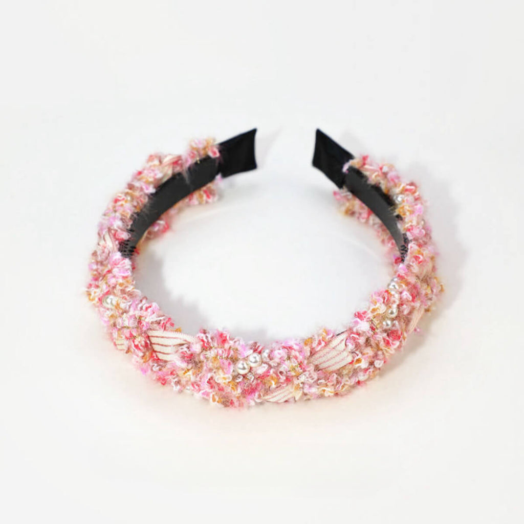 Handwoven Fabric Pearl Wrapped Headband - 05 - Luxury Accessories by WAAMII