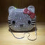 Big Rhinestons Rose Red Bowknot  Hello Kitty Clutch with Silver Snake Chain