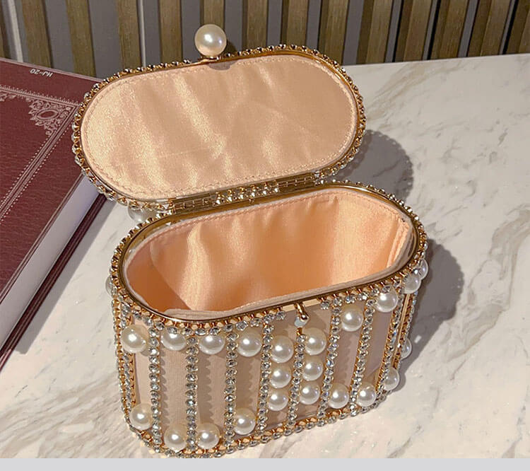Lisa Pearl Beaded Clutch Bridal Handbag - - Luxury bags by WAAMII