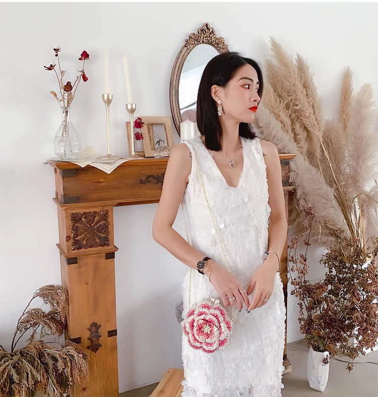 Rosalie Flower Shaped Clutch Rhinestone Purse - - Luxury bags by WAAMII