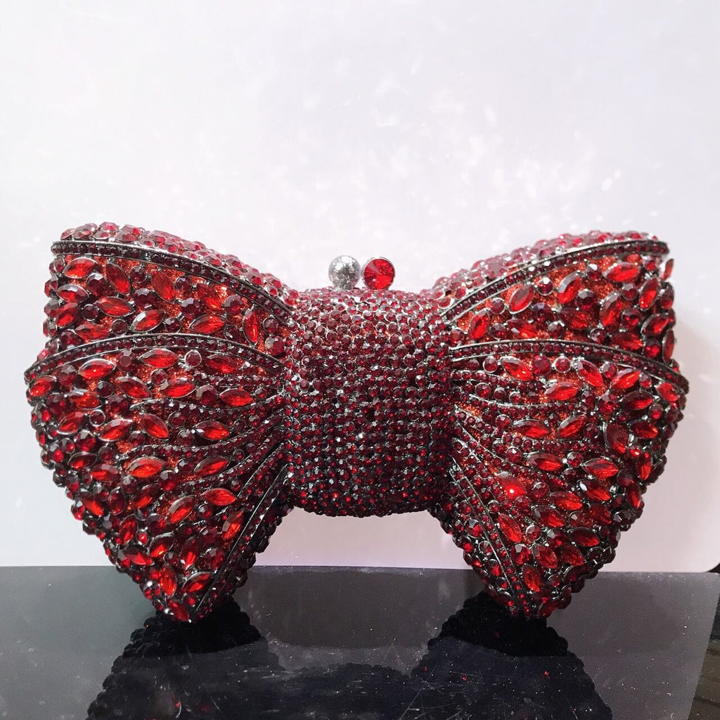 Molly Rhinestone Multicolor Butterfly Clutch Purse - Red 01 - Luxury bags by WAAMII