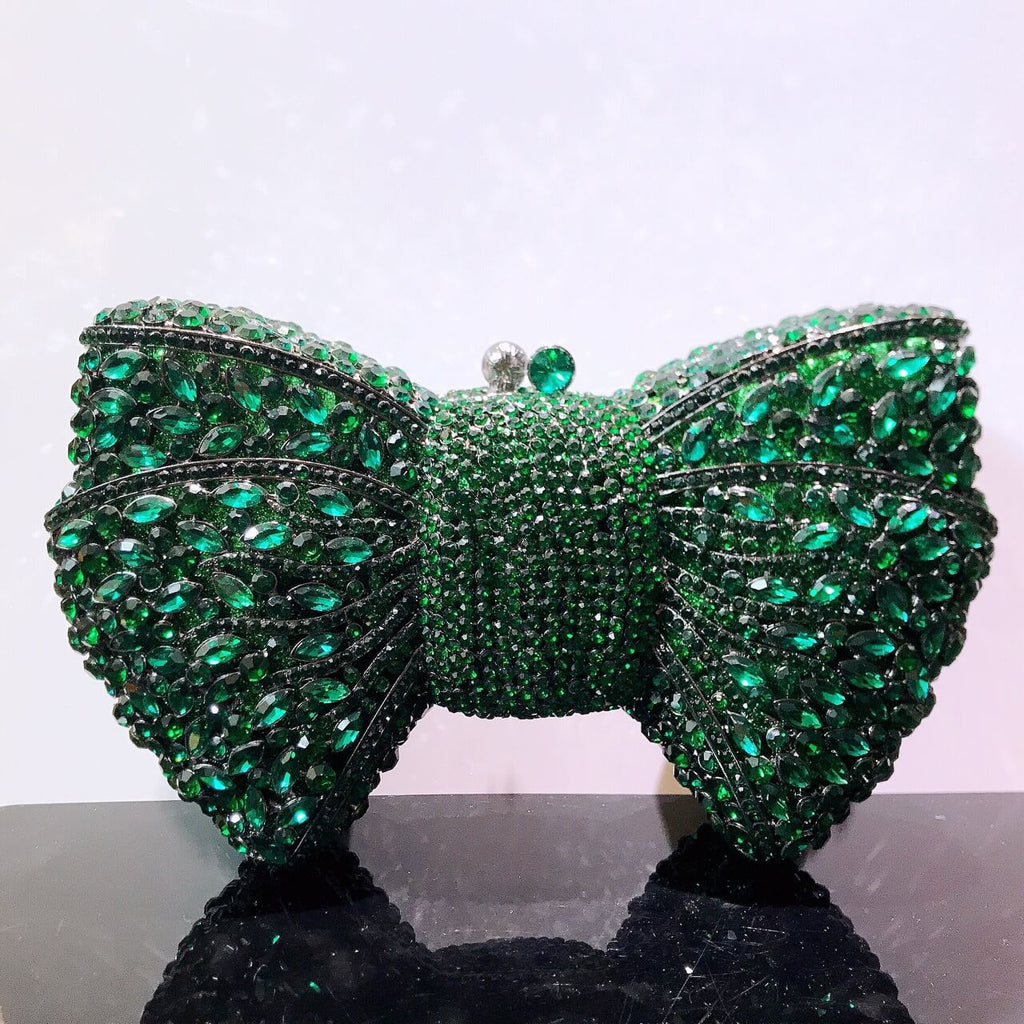 Molly Rhinestone Multicolor Butterfly Clutch Purse - Green - Luxury bags by WAAMII