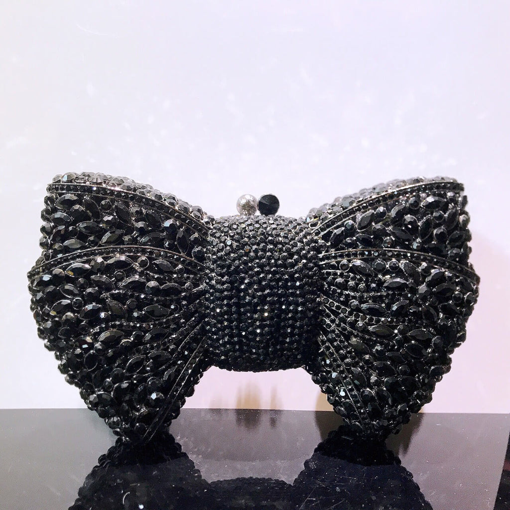 Molly Rhinestone Multicolor Butterfly Clutch Purse - Black - Luxury bags by WAAMII