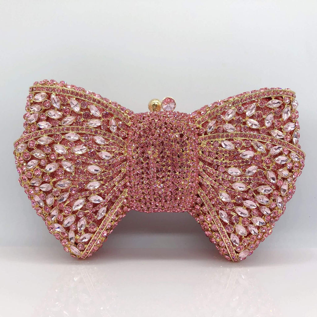 Molly Rhinestone Multicolor Butterfly Clutch Purse - Pink - Luxury bags by WAAMII