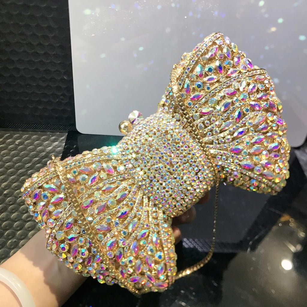 Molly Rhinestone Multicolor Butterfly Clutch Purse - - Luxury bags by WAAMII