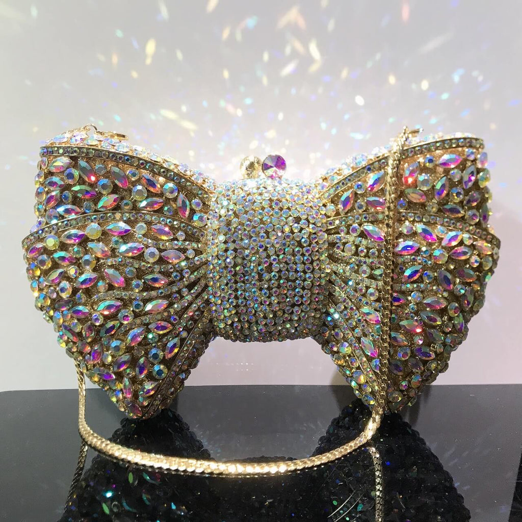 Molly Rhinestone Multicolor Butterfly Clutch Purse - - Luxury bags by WAAMII