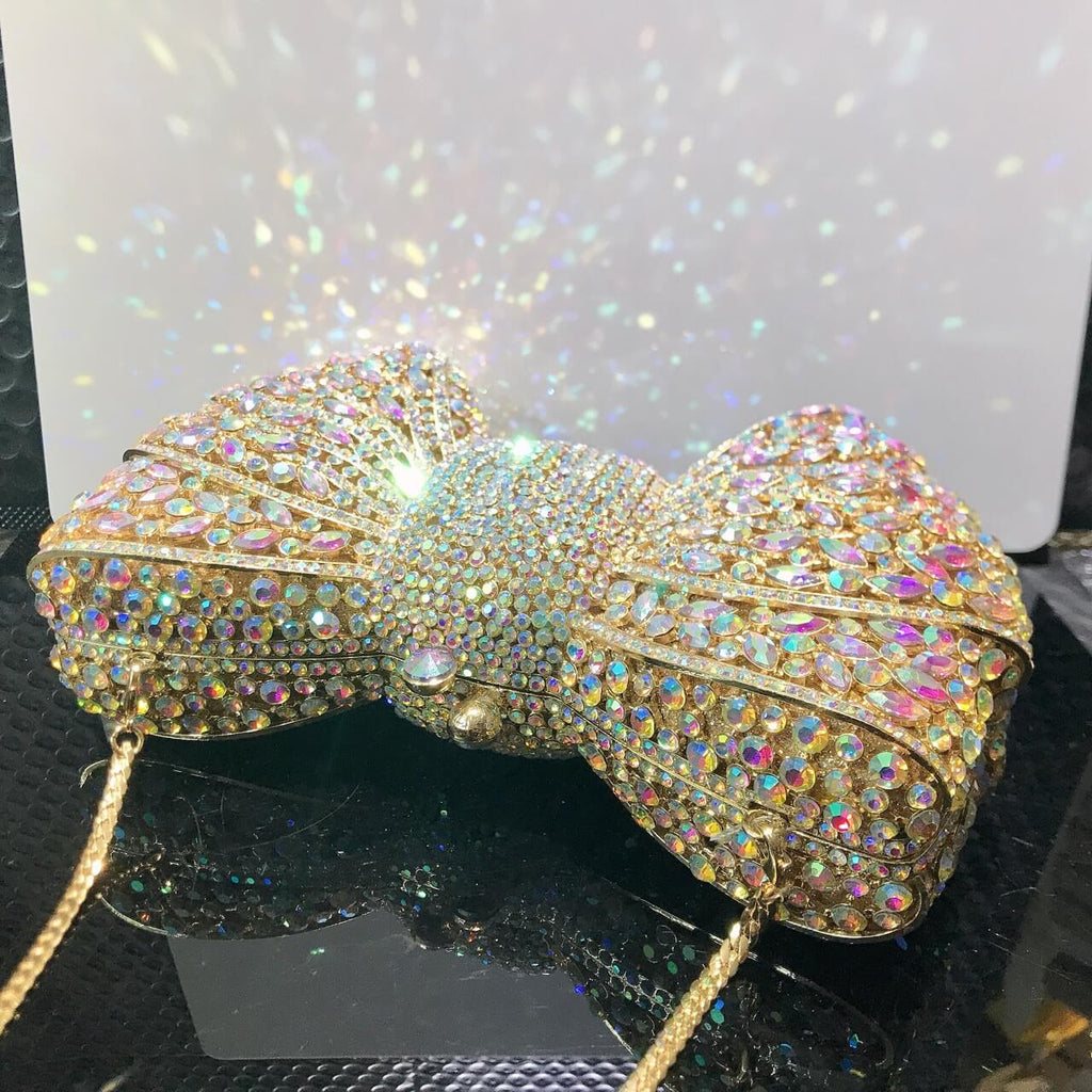 Molly Rhinestone Multicolor Butterfly Clutch Purse bags WAAMII