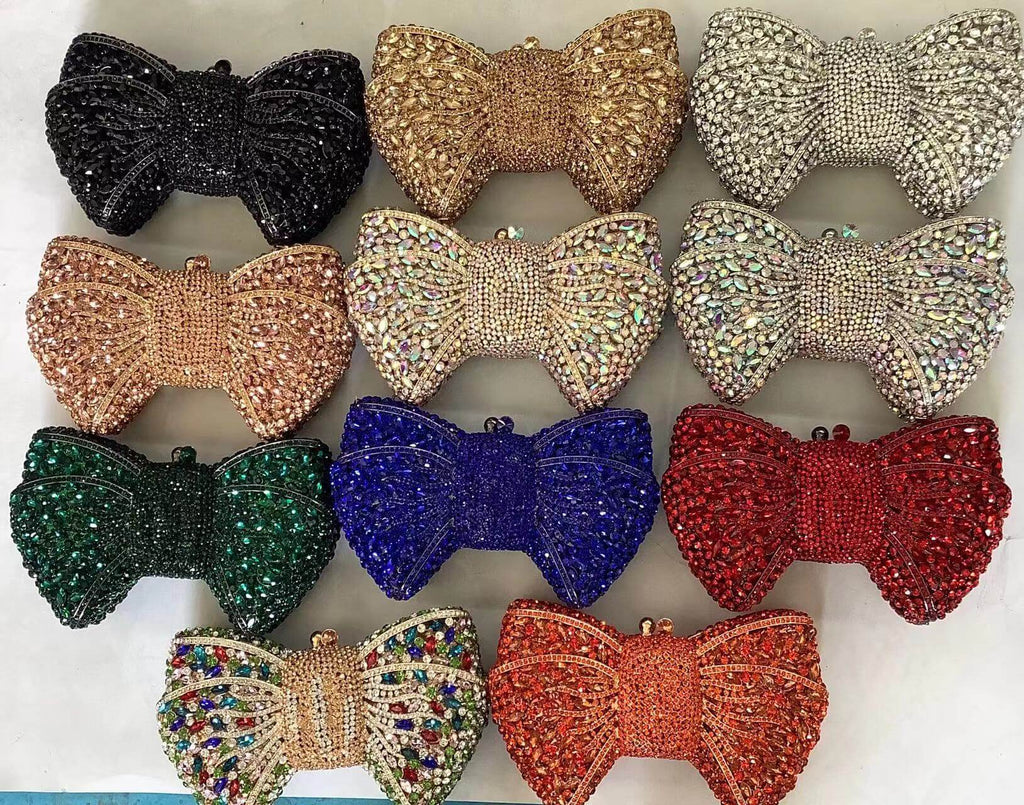 Molly Rhinestone Multicolor Butterfly Clutch Purse bags WAAMII