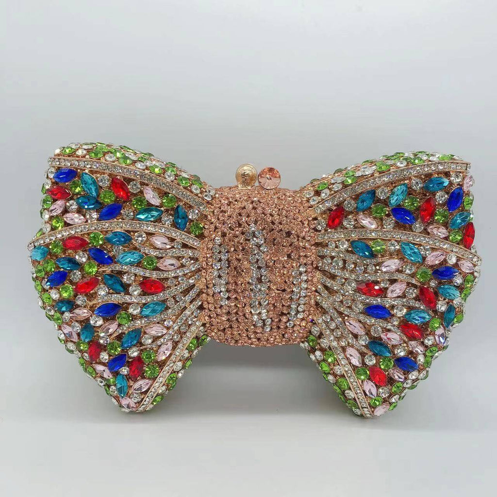 Molly Rhinestone Multicolor Butterfly Clutch Purse - - Luxury bags by WAAMII