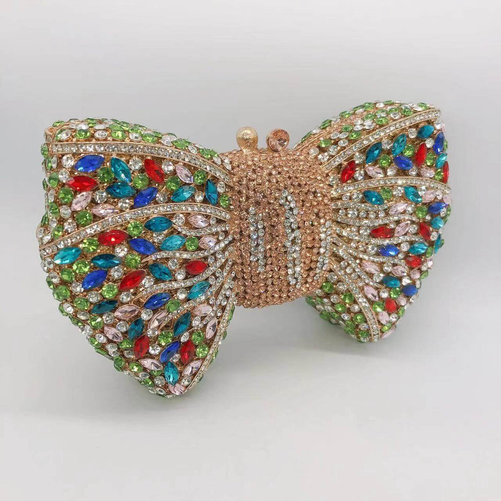 Molly Rhinestone Multicolor Butterfly Clutch Purse - - Luxury bags by WAAMII
