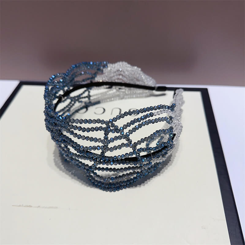 Multi-layer Crystal Gradient Wide Jeweled Headband - - Luxury Accessories by WAAMII