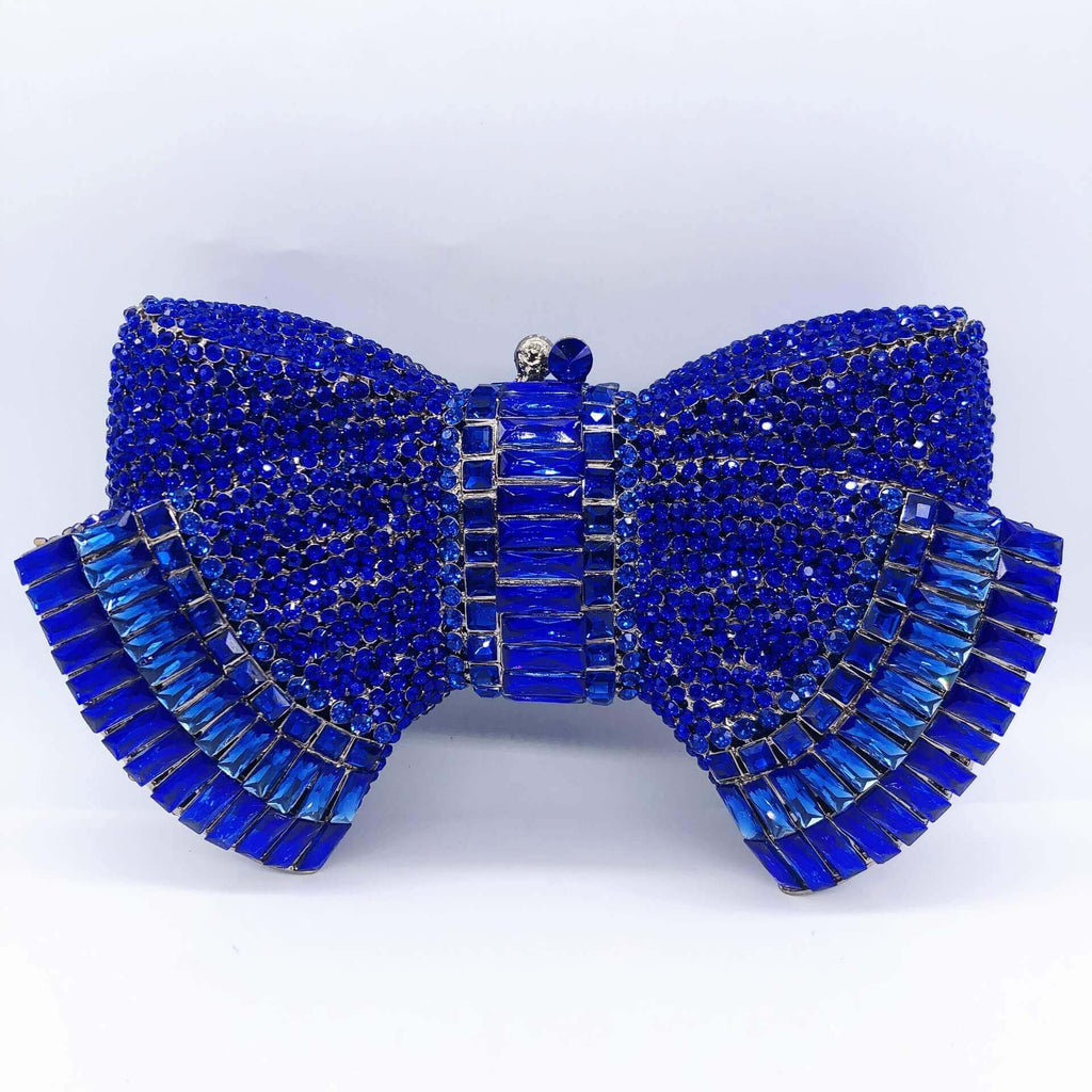 Myra Crystal Luxury Butterfly Clutch Purse - Blue - Luxury bags by WAAMII