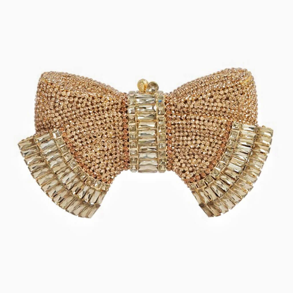 Myra Crystal Luxury Butterfly Clutch Purse - Gold - Luxury bags by WAAMII