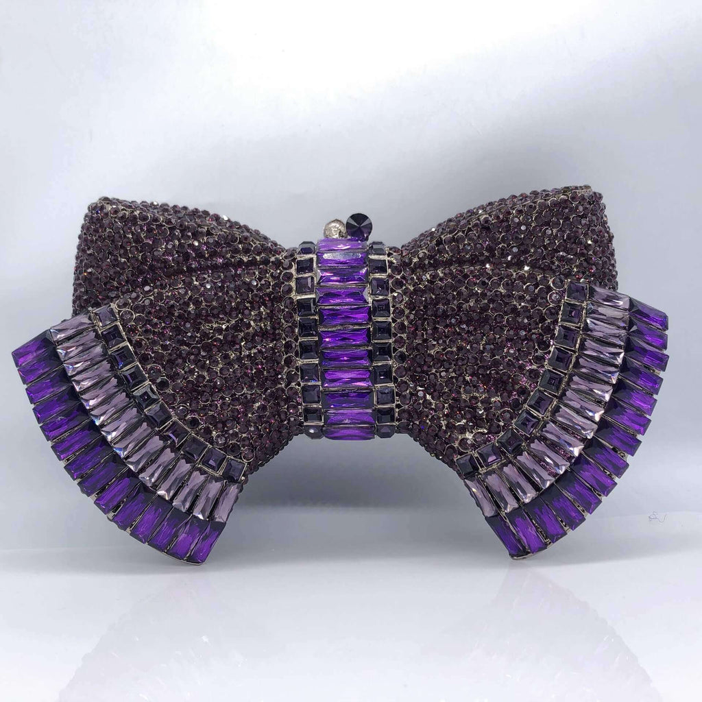 Myra Crystal Luxury Butterfly Clutch Purse - Dark Purple 01 - Luxury bags by WAAMII