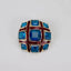 Red Cross Blue Crystalline Glazed Brooch Pins - - Luxury Jewelry by WAAMII