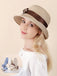 Women's Straw Hat with Foldable Brim and Double Ribbon Bow