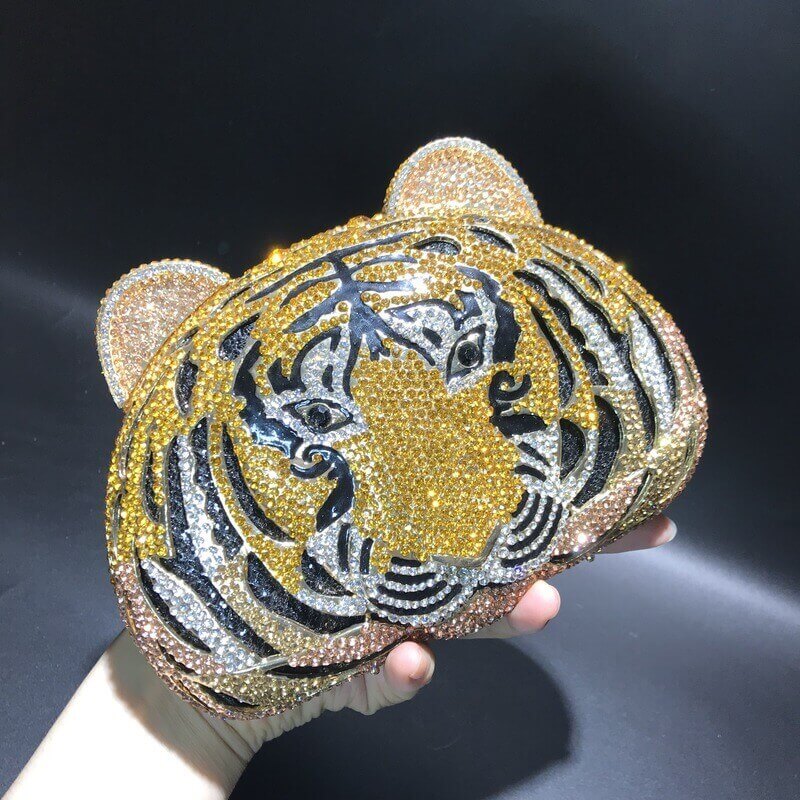 Crystal Tiger Rhinestone Clutch