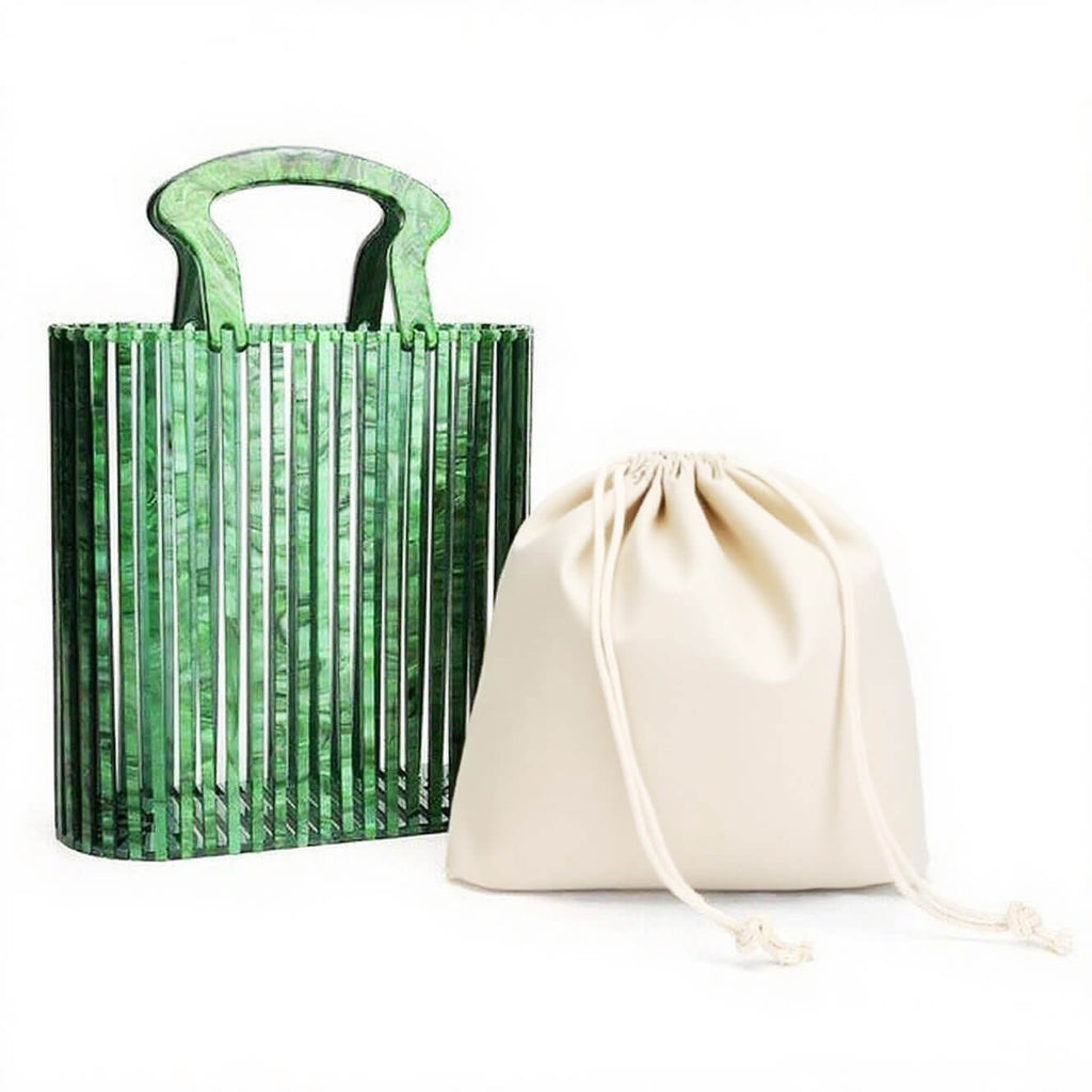 Top handle Acrylic Bucket Bag Hollow Clutch