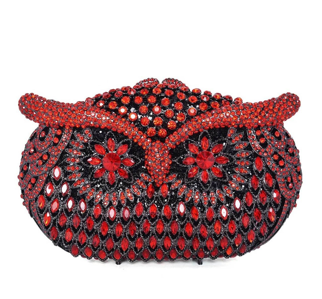 Twilight Gaze Owl Evening Clutch - Red - WAAMII