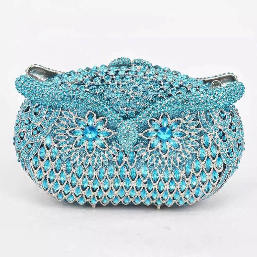 Twilight Gaze Owl Evening Clutch - Sky blue - WAAMII