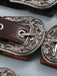 Wide Waist Belt with Vintage Engraved Buckles
