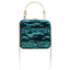 Designer Bag Golden Tone Cloud Mini Satin Box Clutch-Dark Green