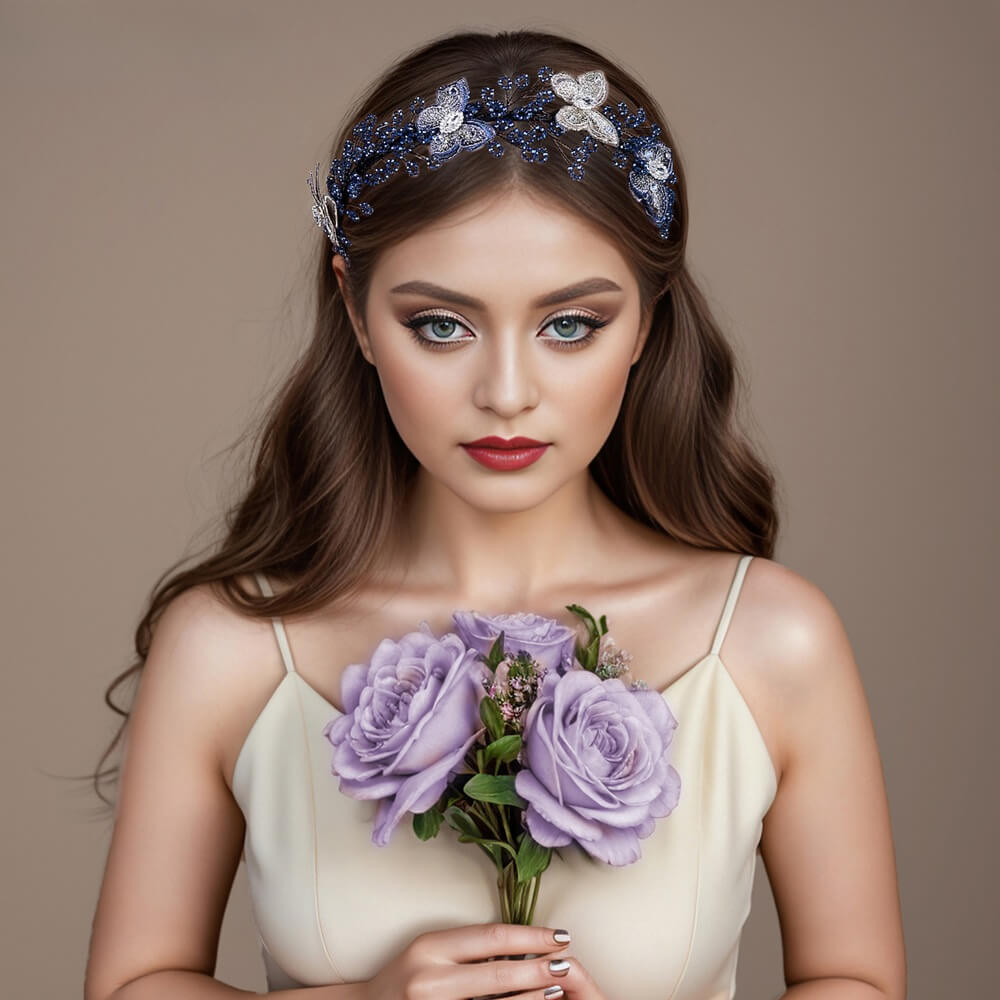 Crystal Butterfly Jeweled Headband WA208 - - Luxury Accessories by WAAMII