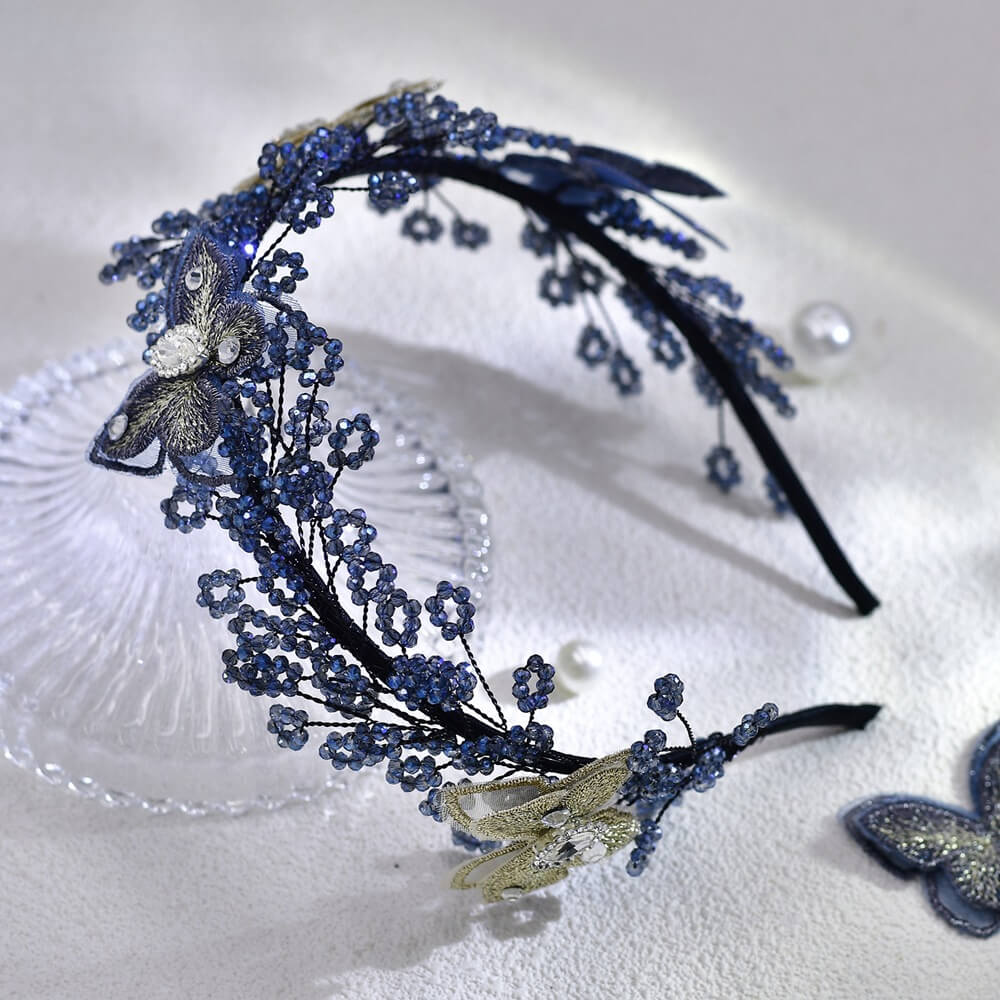 Crystal Butterfly Jeweled Headband WA208 - - Luxury Accessories by WAAMII