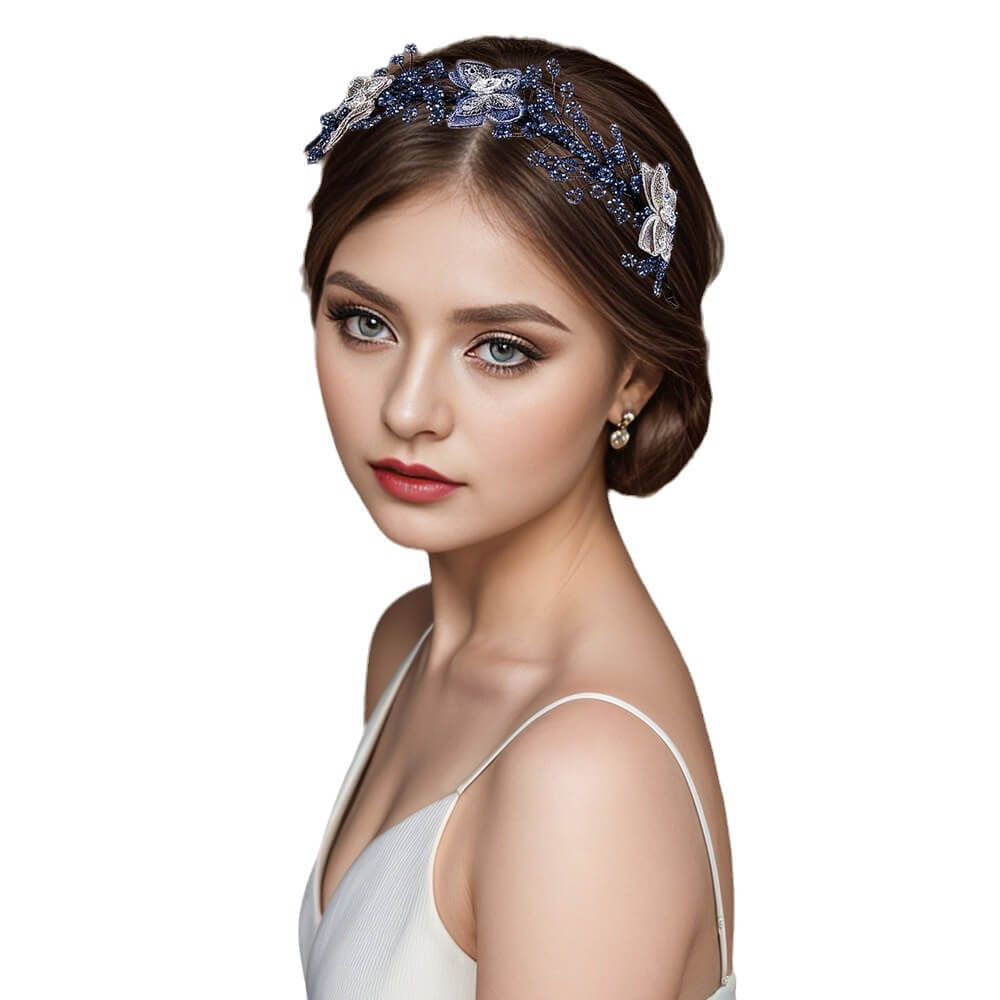 Crystal Butterfly Jeweled Headband WA208 - - Luxury Accessories by WAAMII
