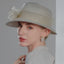 Gray Lightweight Dress Hat with Bow Trim for Women